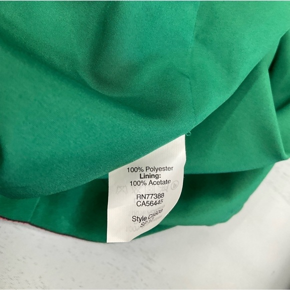 544 - J. Crew NWOT Green/Pink Midi Short Sleeve Dress, Size 12 - Picture 4 of 5